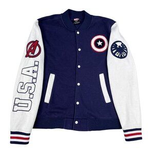 Marvel Comics Captain America Avengers Varsity Jacket Sz Large